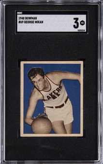 1948 Bowman #69 George Mikan Rookie Card – SGC VG 3